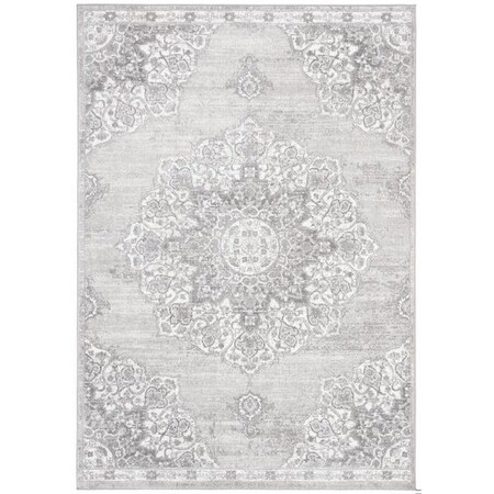 Safavieh 6 ft. 7 in. x 6 ft. 7 in. Brentwood Power-Loomed Round Rug Gray & Ivory BNT802F-7R